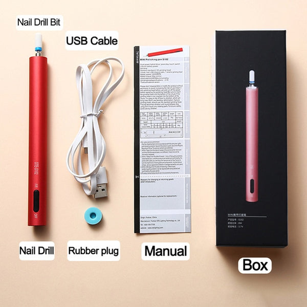 Led Mini Nail Drill Pen Bits