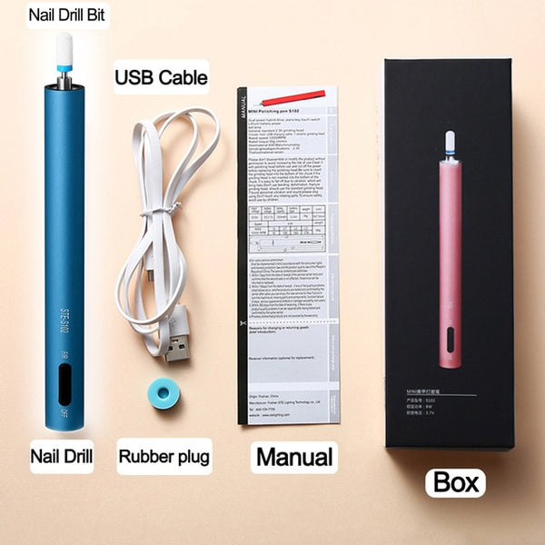 Led Mini Nail Drill Pen Bits