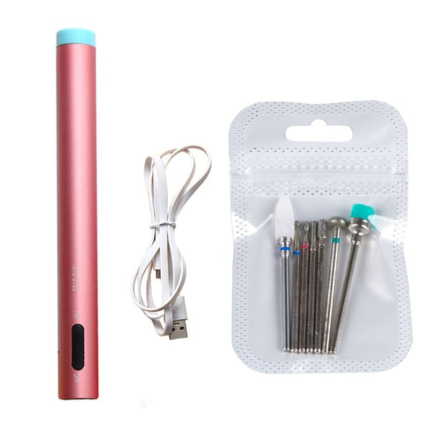 Led Mini Nail Drill Pen Bits