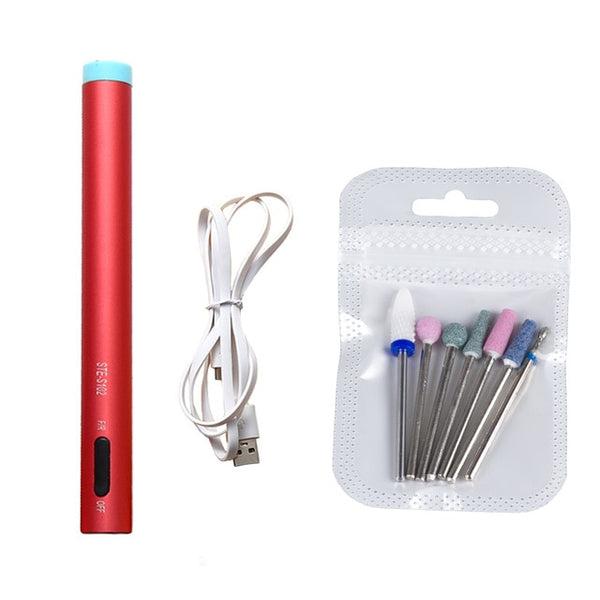 Led Mini Nail Drill Pen Bits