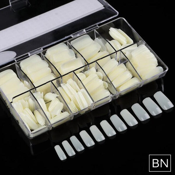 500pcs No Crease Natural/Transparent False Nail Tips VT202227