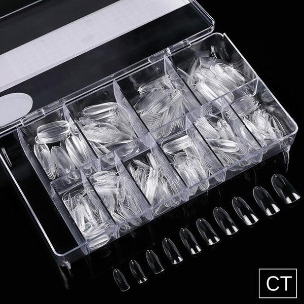 500pcs No Crease Natural/Transparent False Nail Tips VT202227