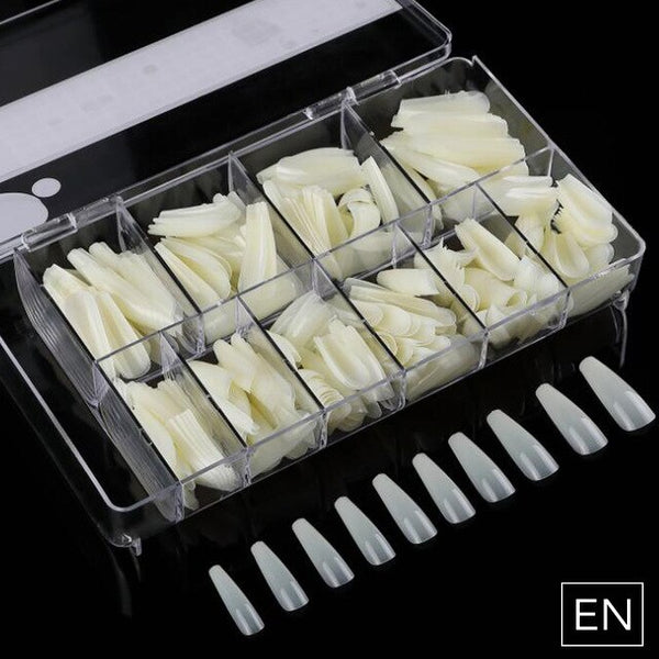 500pcs No Crease Natural/Transparent False Nail Tips VT202227