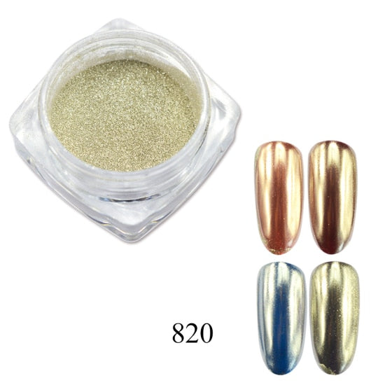 0.5g Nail Mirror Glitter Powder Metallic Color Gel Polishing Chrome